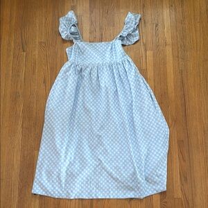 AUREUM Light Blue Gingham checkerboard Midi Dress EASTER 🐣 LINED!   Size small